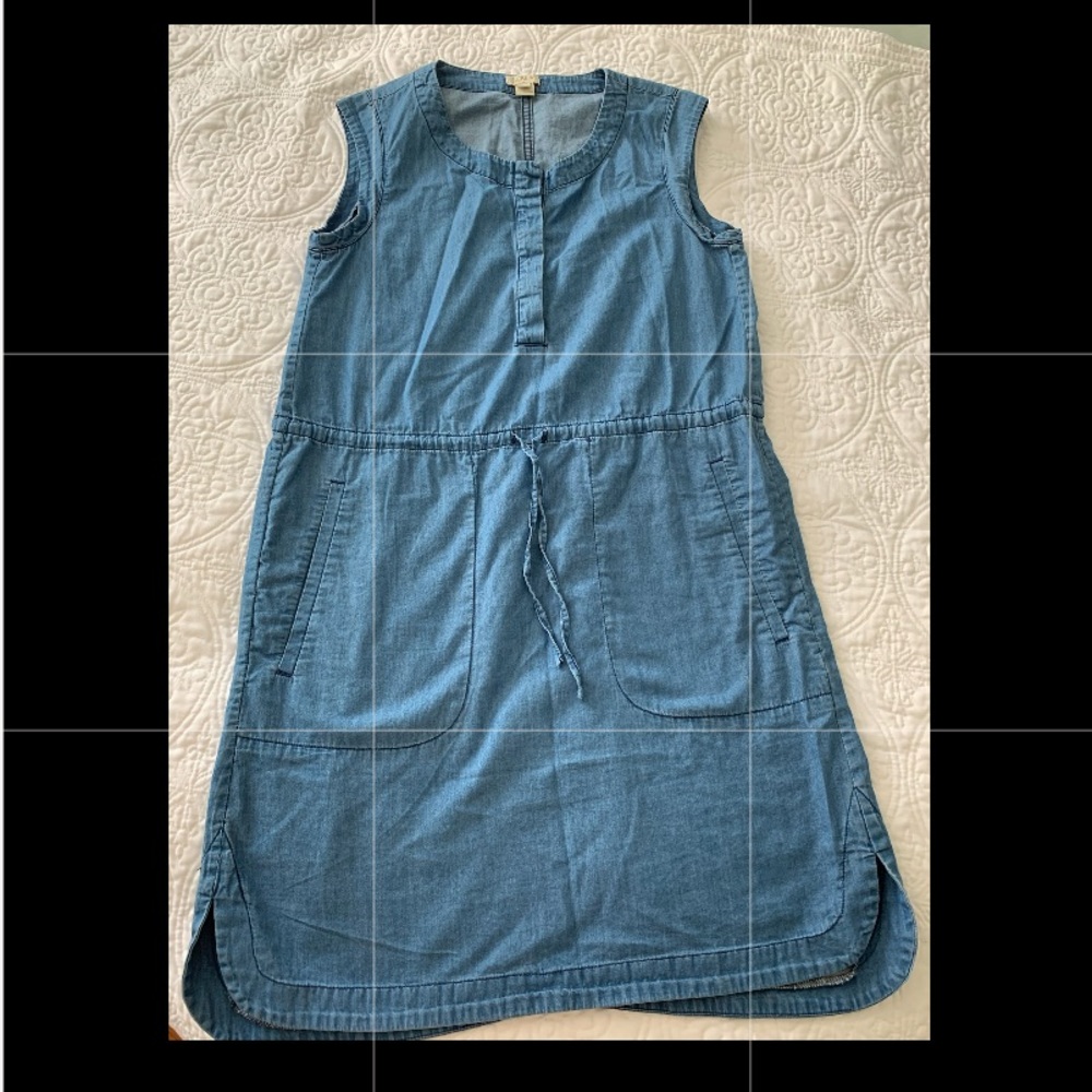 J. Crew Sleeveless Chambray Denim Dress